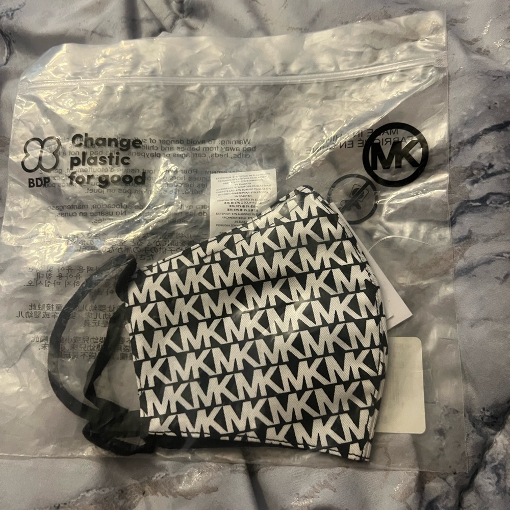Michael Kors Black and White Logo Face Mask